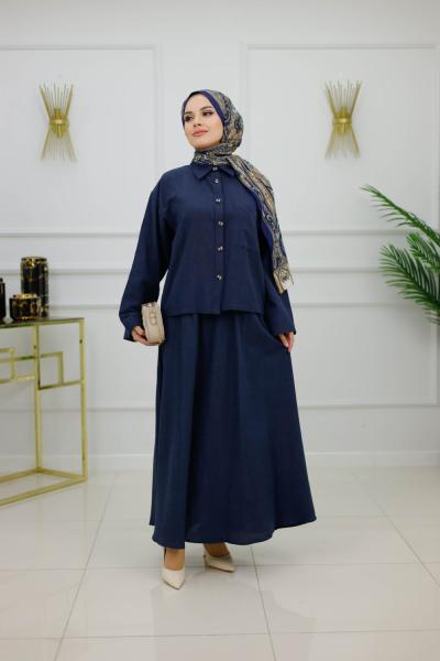 GÜNEŞ ETEKLİ TAKIM-LACİVERT Lacivert