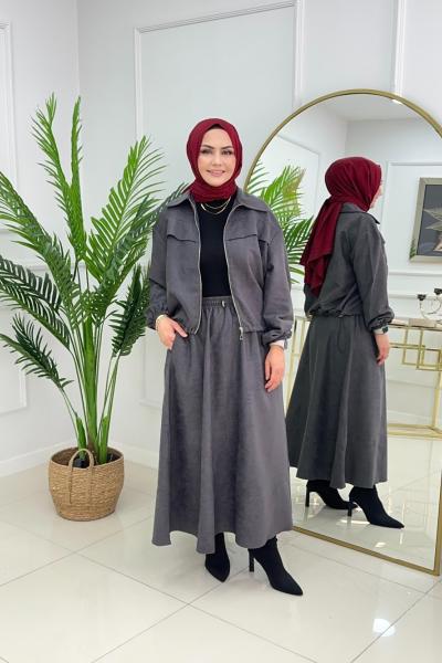 HİFA ETEKLİ TAKIM - ANTRASİT Antrasit