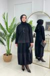 HÜLYA ETEKLİ TAKIM - SİYAH Siyah