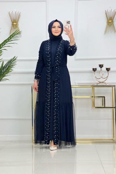 Hüma Abaya Lacivert