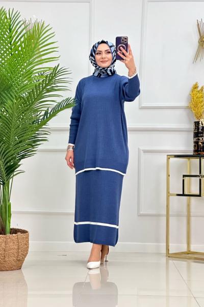 İLAYDA ETEKLİ TAKIM-İNDİGO MAVİ İndigo mavi