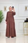 SEVİM ELBİSE - KAHVERENGİ  Kahverengi