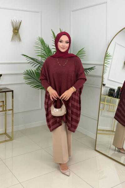 LALE TRİKO TUNİK-BORDO Bordo