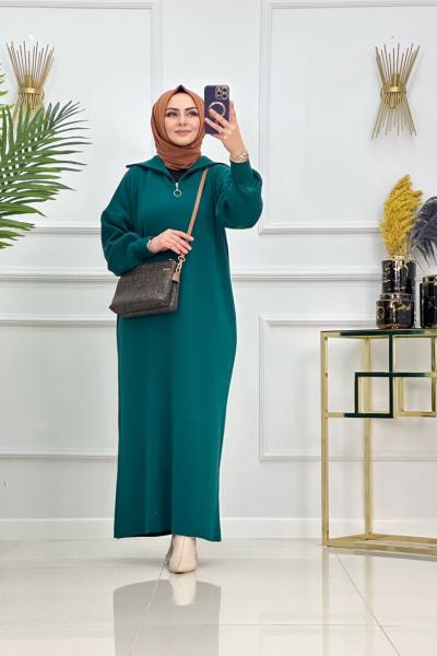 LARA TRİKO ELBİSE-ZÜMRÜT Zümrüt