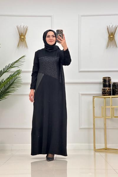 LEYLA ELBİSE-SİYAH Siyah