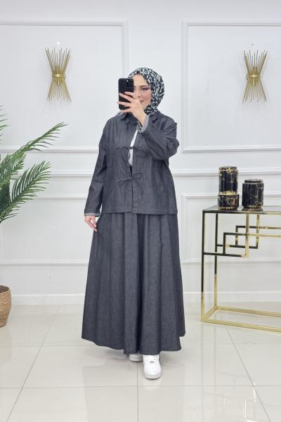 MAYSA DENİM TAKIM-SİYAH Siyah