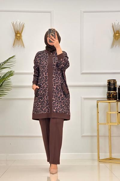 MİHRİMAH TAKIM-KAHVERENGİ/LEOPAR Kahverengi