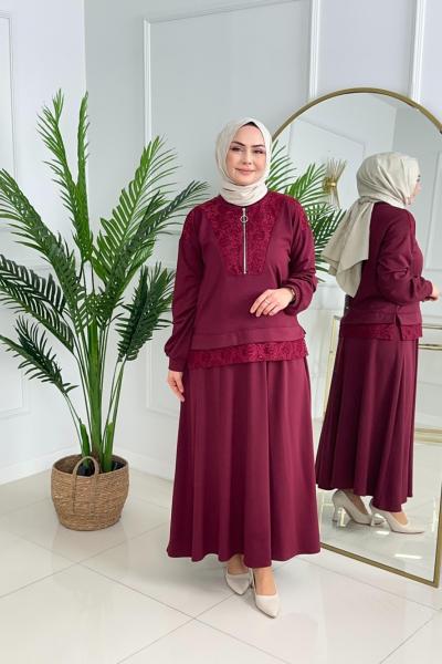NAZAN ETEKLİ TAKIM - BORDO Bordo