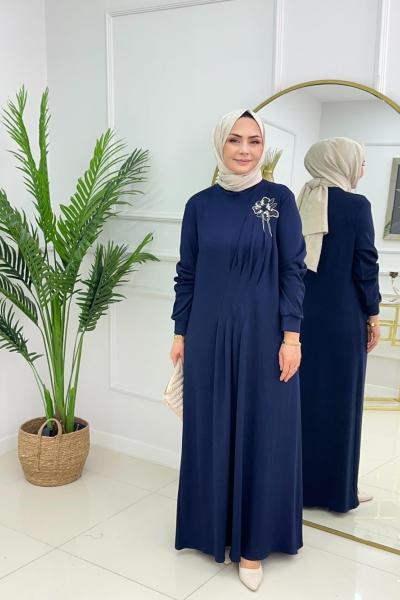 NİHAL ELBİSE - LACİVERT Lacivert