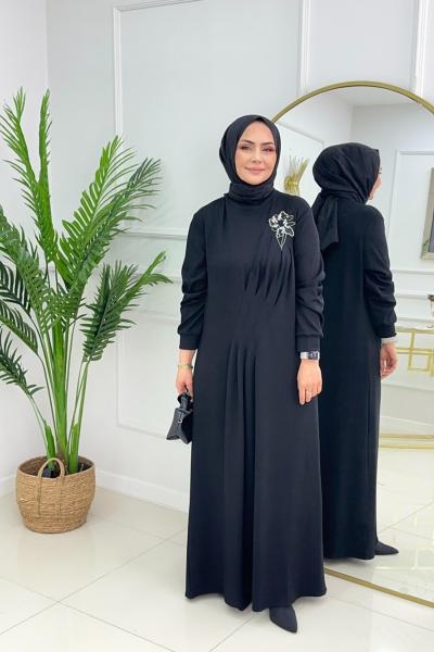NİHAL ELBİSE - SİYAH Siyah