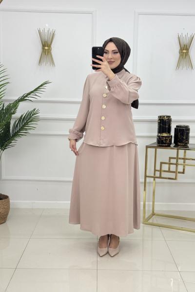 ÖZGE ETEKLİ TAKIM-BEJ Bej