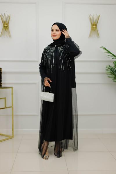 PERİ ABAYA-SİYAH Siyah