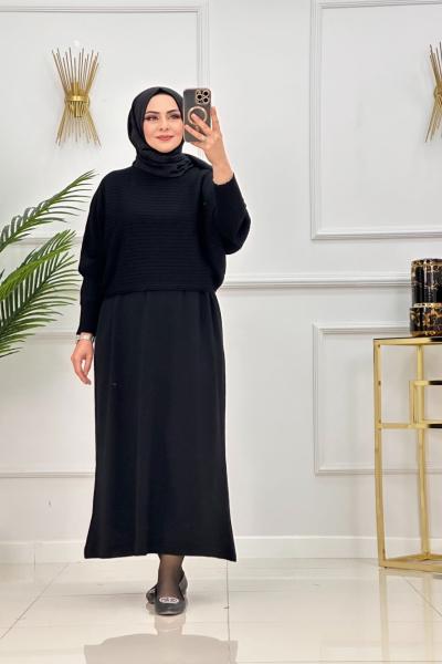 PINAR ELBİSE PANÇOLU-SİYAH Siyah