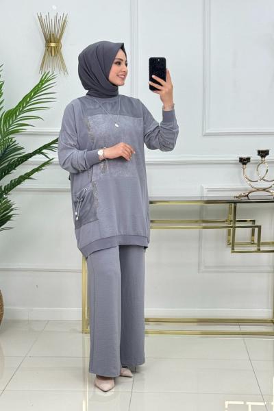 Pırıl Takım -Gri Gri