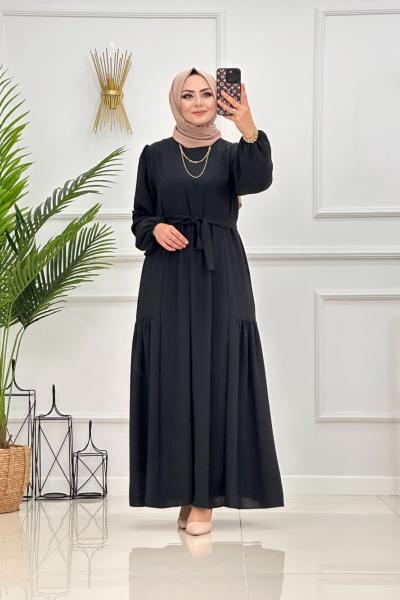 SELEN ELBİSE-SİYAH Siyah