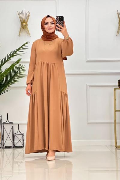 SELEN ELBİSE-CAMEL Camel