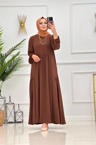 SELEN ELBİSE-KAHVERENGİ Kahverengi