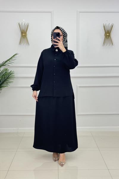 SELİN ETEKLİ TAKIM-SİYAH Siyah