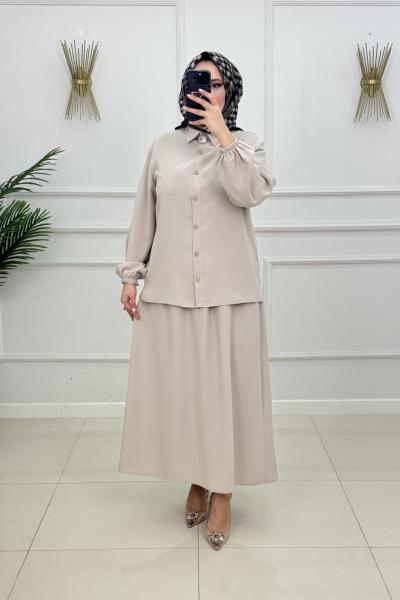 SELİN ETEKLİ TAKIM-BEJ Bej