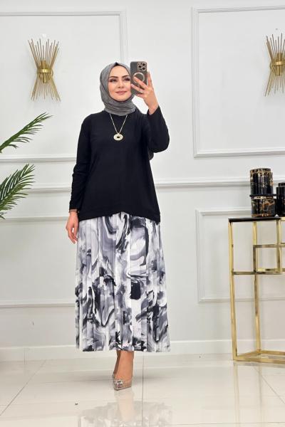 SELMA ETEKLİ TAKIM-SİYAH Siyah