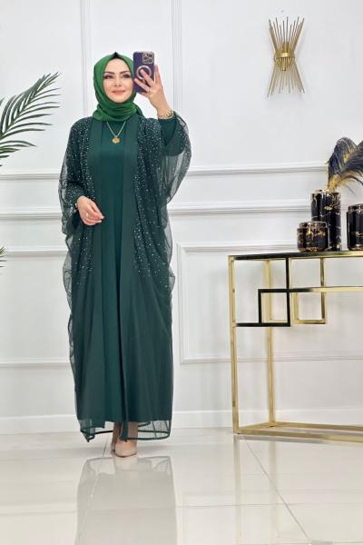 Seray Abaya Takım Yeşil
