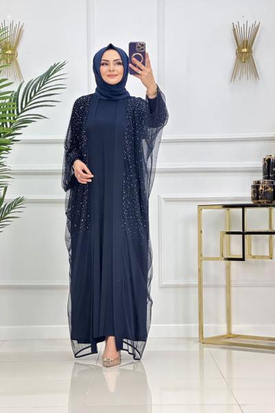 Seray Abaya Takım Lacivert