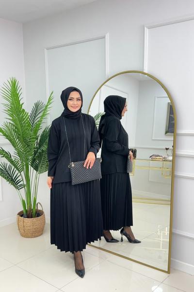 SEVDA ETEKLİ TAKIM - SİYAH Siyah