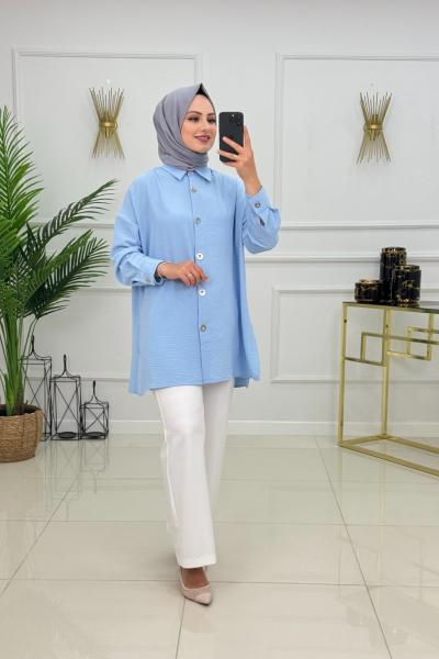 SEVGİ GÖMLEK -MAVİ Mavi