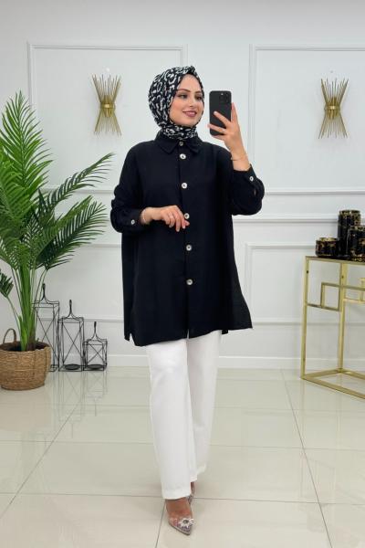 SEVGİ GÖMLEK-SİYAH Siyah