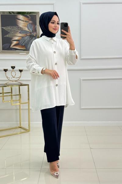 SEVGİ GÖMLEK-BEYAZ Beyaz