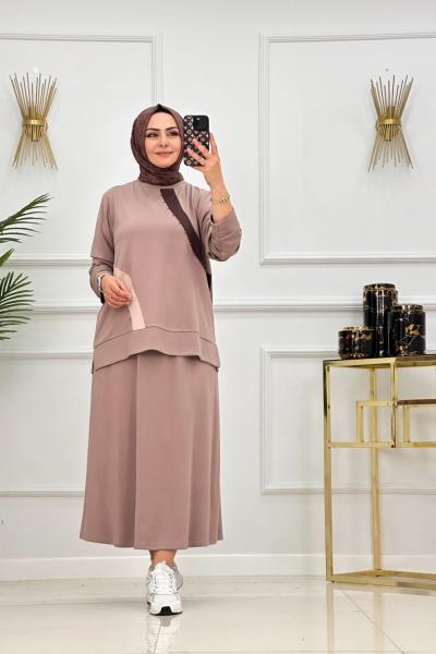 ŞİMAY ETEKLİ TAKIM Bej