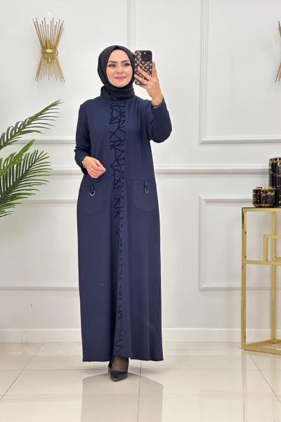 SİNEM ELBİSE-LACİVERT Lacivert