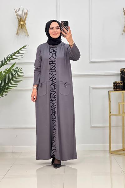 SİNEM ELBİSE-GRİ Gri