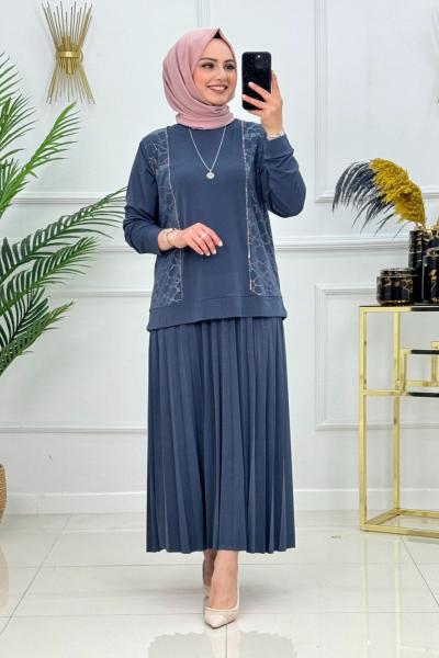 Sude Takım-Antrasit  İndigo mavi