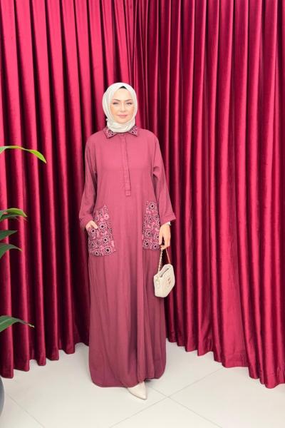 SUNNY ELBİSE - BORDO Bordo