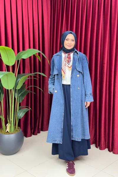 VEGA DENİM TRENÇ - MAVİ  Mavi