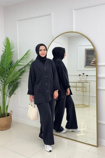 VOQA DENİM TAKIM-SİYAH Siyah
