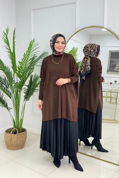 YAĞMUR TRİKO TUNİK - ACI KAHVE Acı Kahve