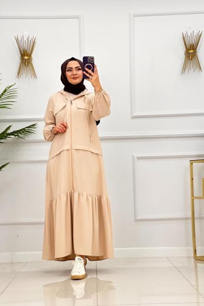 YÜSRA ELBİSE - BEJ  Bej