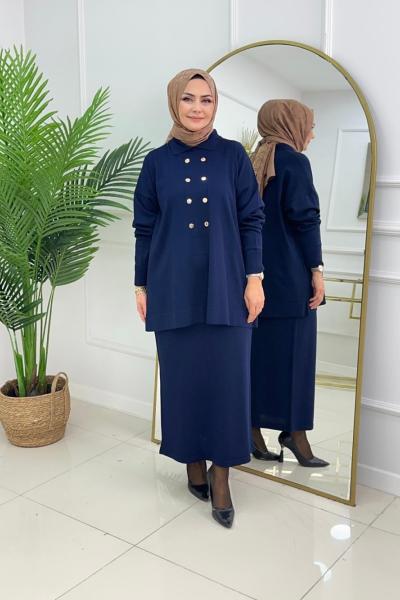 ZERDA ETEKLİ TAKIM - LACİVERT Lacivert